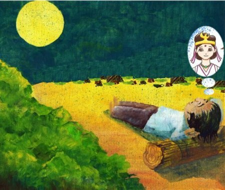 草枕ならぬ丸太枕